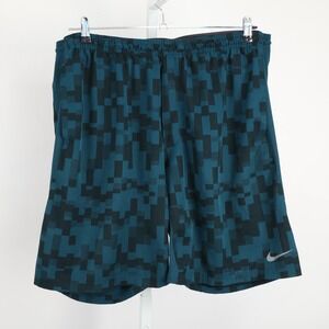 Nike Tennis Shorts Mens Extra Large Green Black Digital Camo 10" Inseam